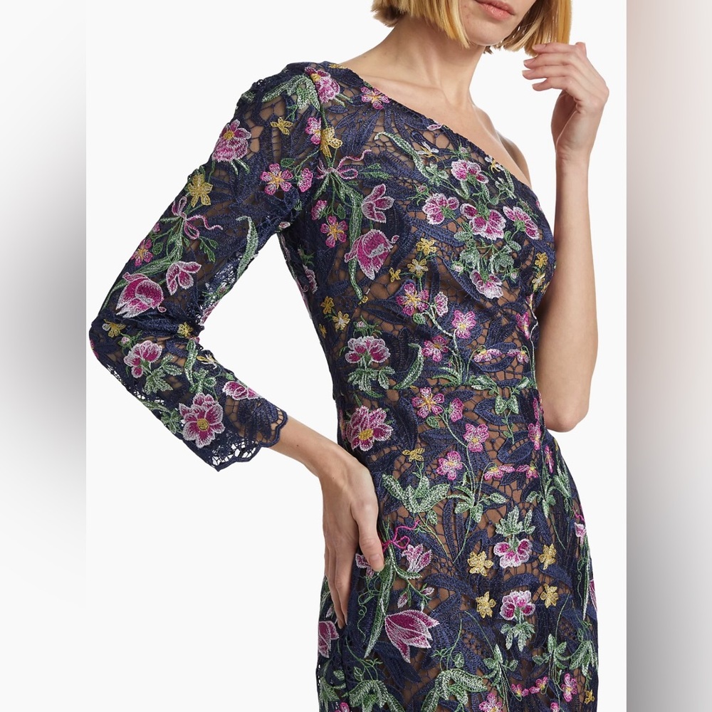 Marchesa Notte NEW Alexis Floral Embroidered Midi Dress Size XS $795.00 - Picture 5 of 16